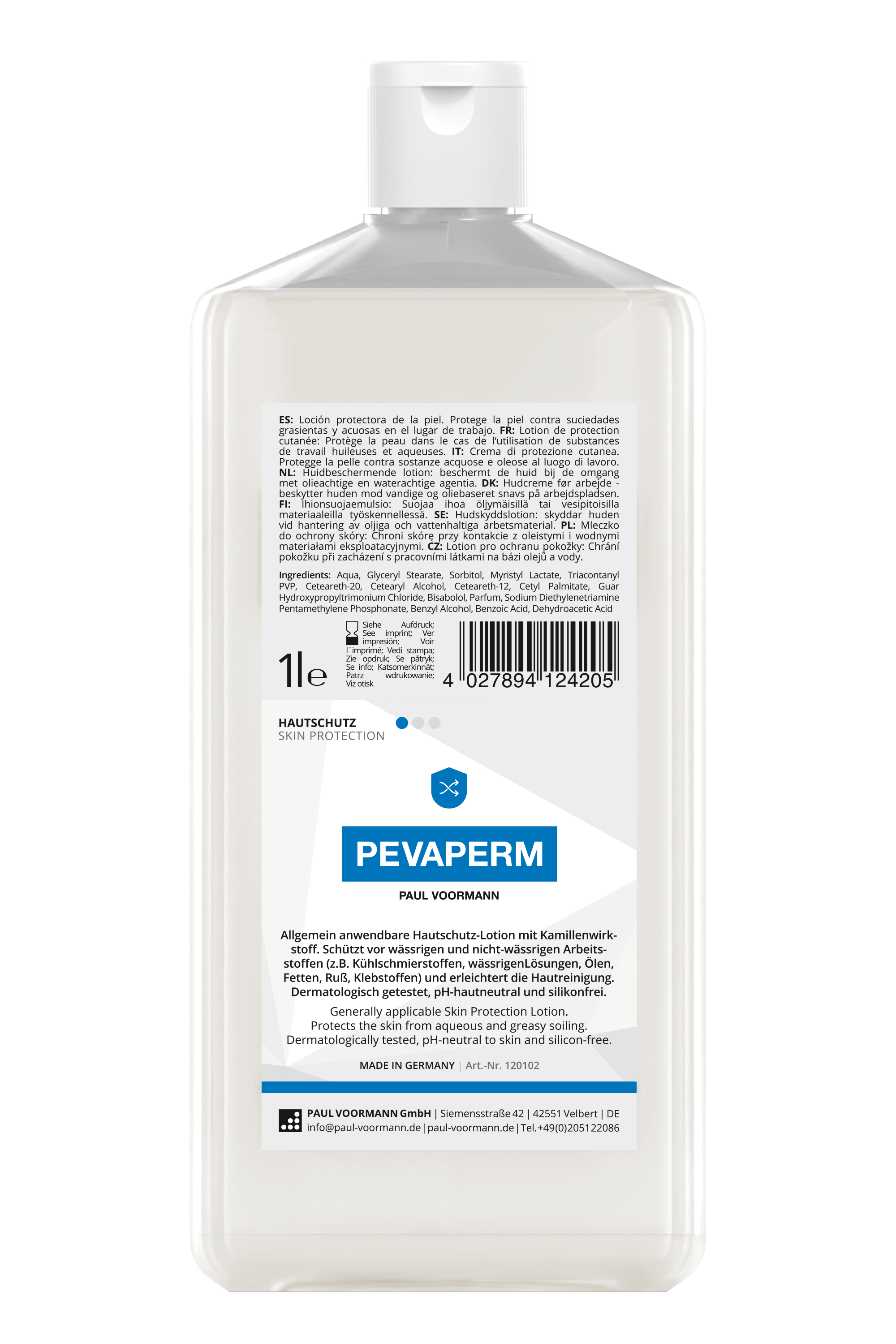Hautschutzlotion Pevaperm 1000 ml Hartflasche